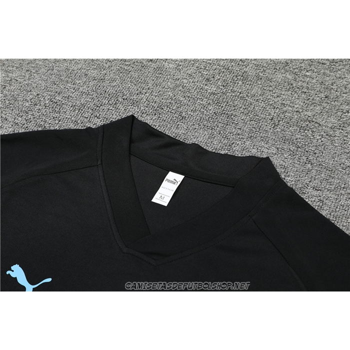 Chandal del Olympique Marsella 22-23 Manga Corta Negro - Pantalon Corto